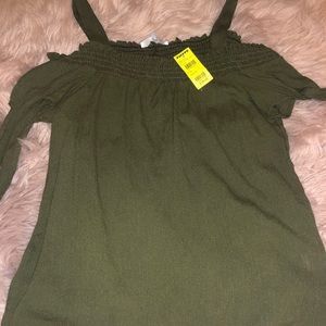 olive off the shoulder top